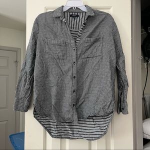Madewell Black and White Flannel Button Down Shirt